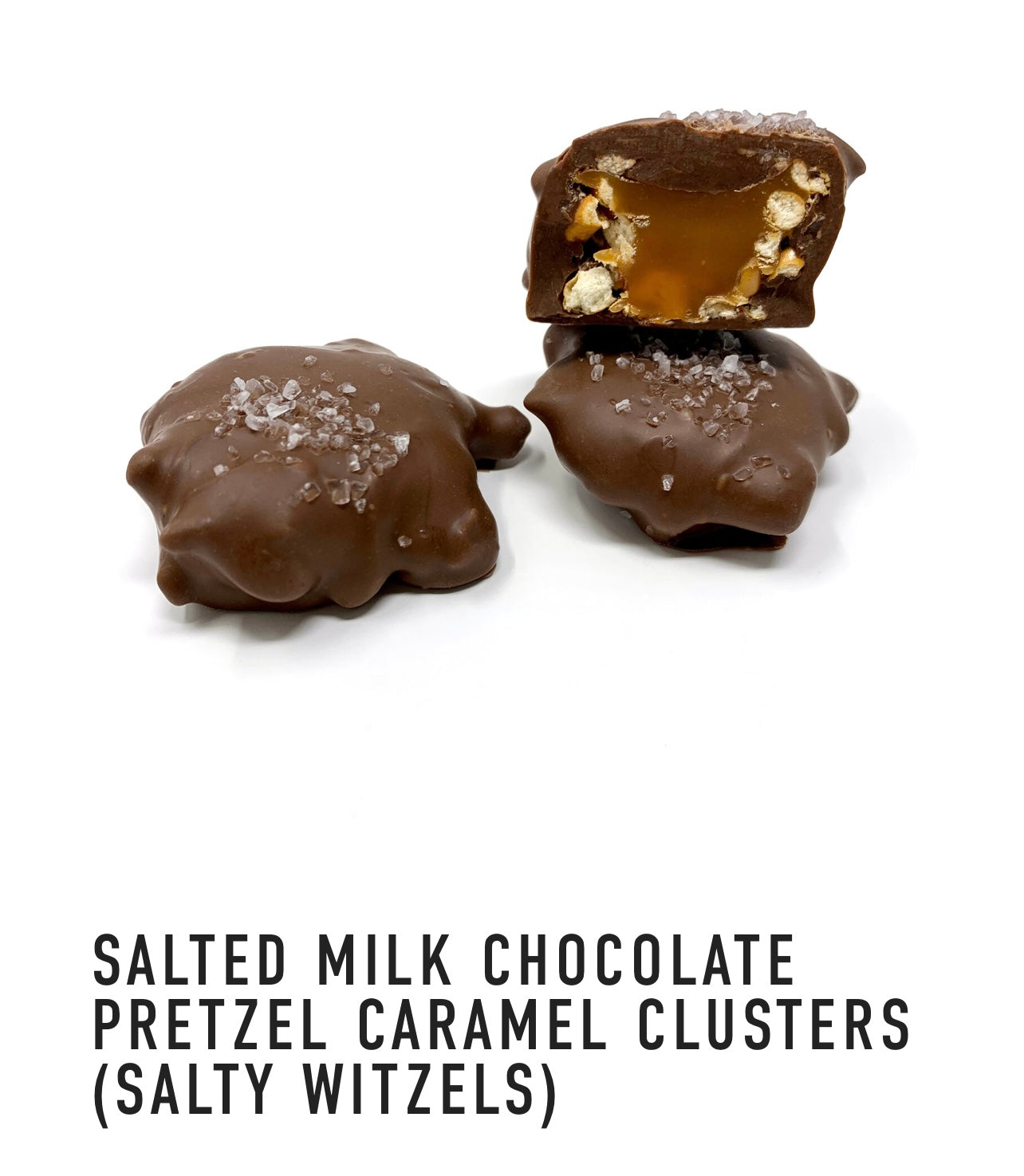 Salted Milk Chocolate Pretzel Caramel Clusters